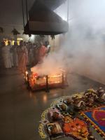 Sharadiya  Navaratri 2020  Day 8 (24.10.2020) – SCM Shirali –  Chandika Homa –H.H.Swamiji during Purnahuti 